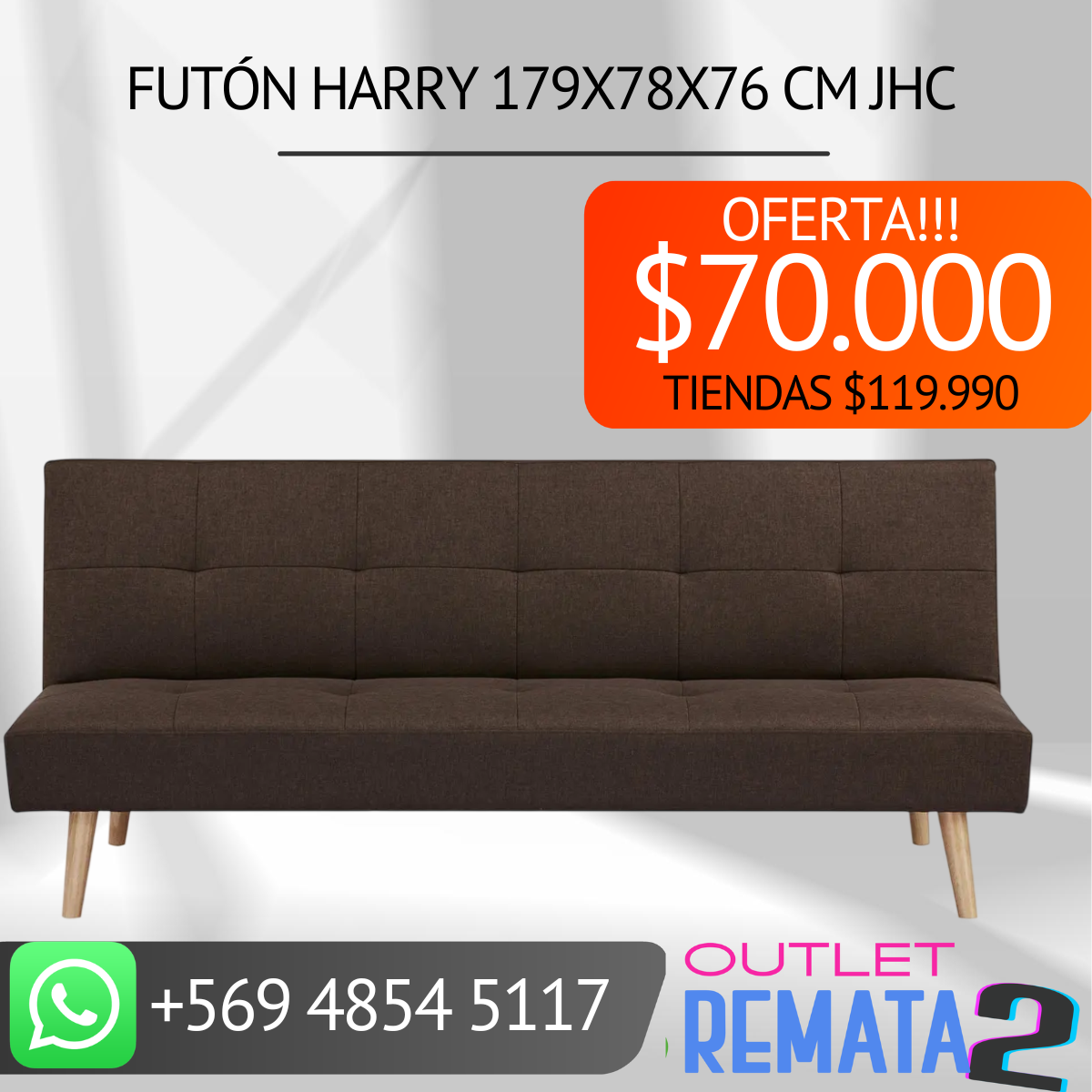 Futón Harry 179x78x76 cm JHC