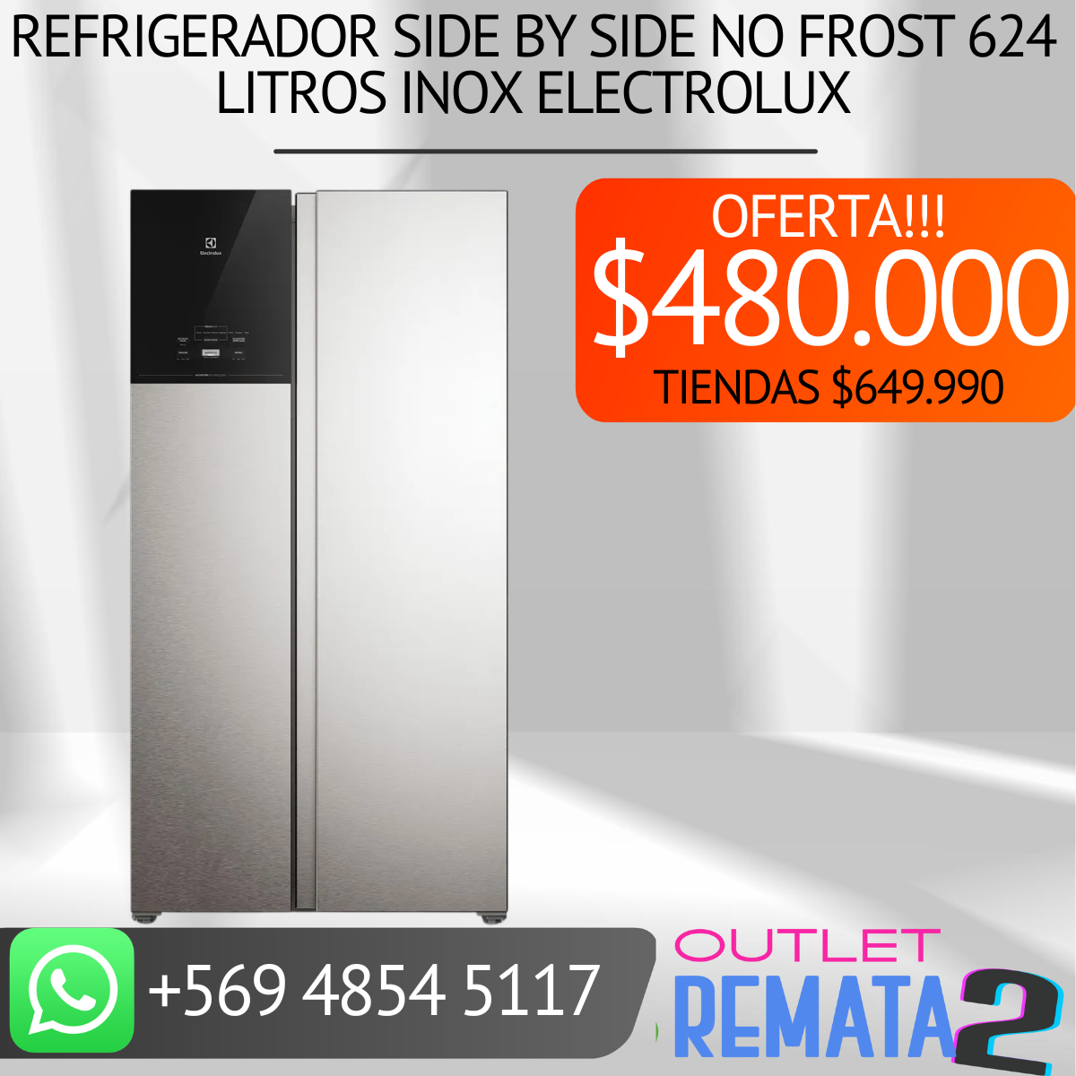 Refrigerador Side by Side No Frost 624 Litros Inox ELECTROLUX