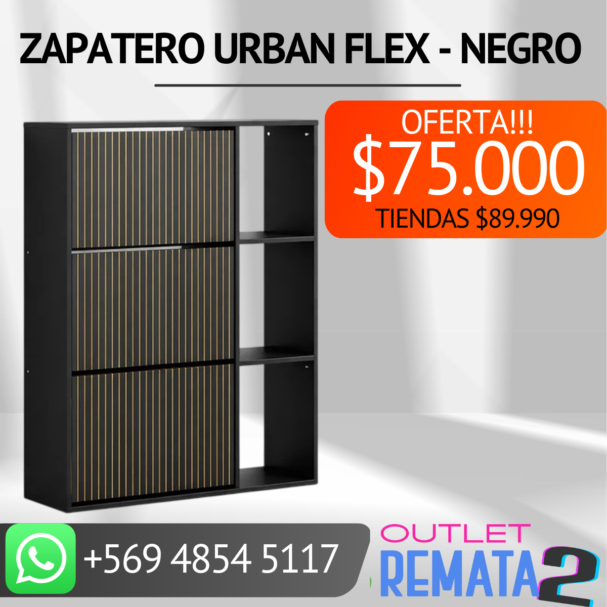Zapatero Urban Flex - Negro