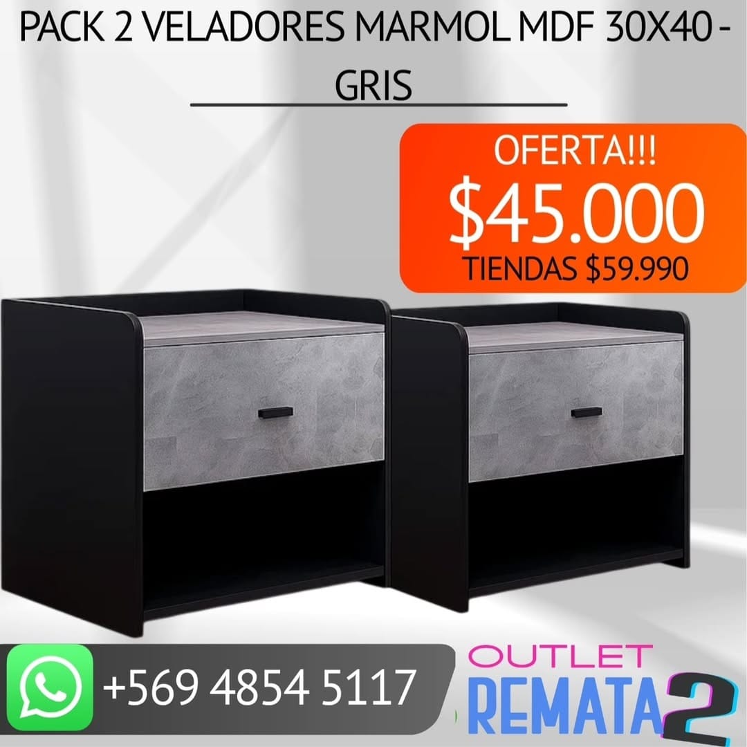 velador negro y gris