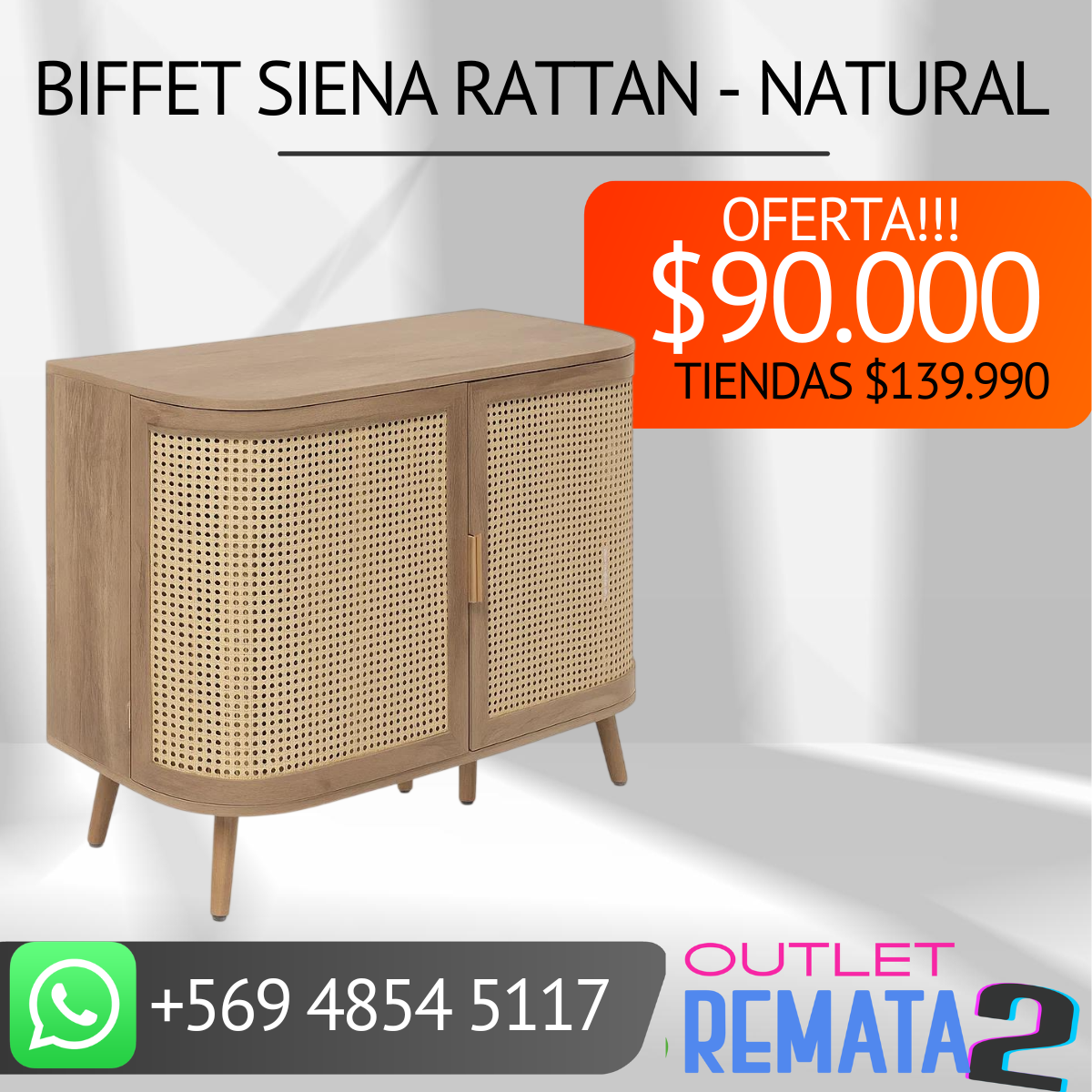 Biffet Siena Rattan - Natural